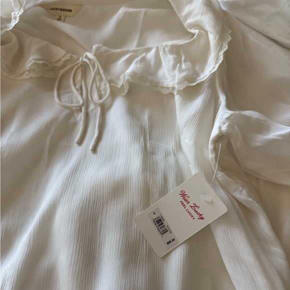 Lucky Brand White Ruffled Blouse - Picture 4 of 4